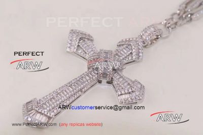 Perfect Replica High Quality All Diamonds Stainless Steel Crux Necklace For Sale